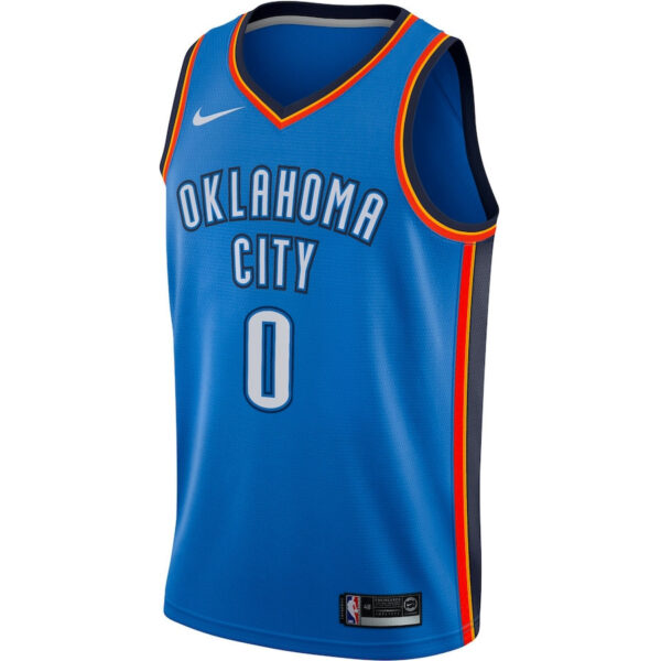 Russell Westbrook 0 Oklahoma City Thunder Swingman Men Jersey - Icon Edition - Blue