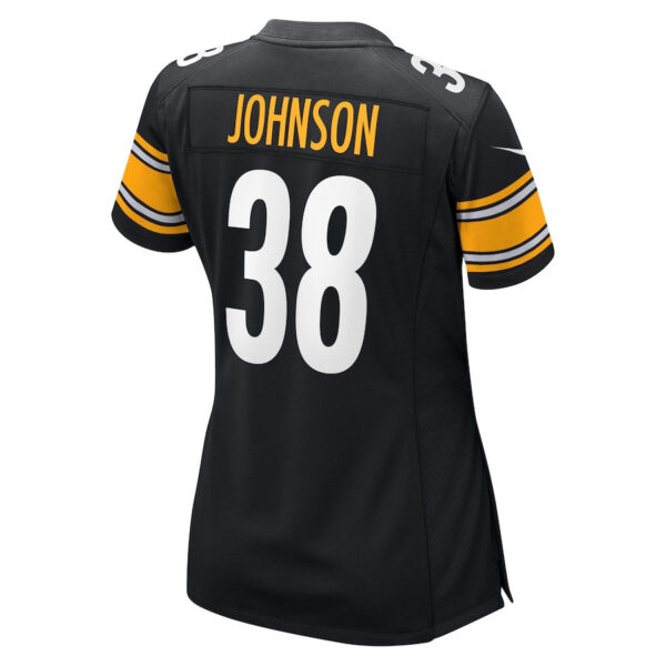 Caleb Johnson 38 Pittsburgh Steelers Game Women Jersey - Black