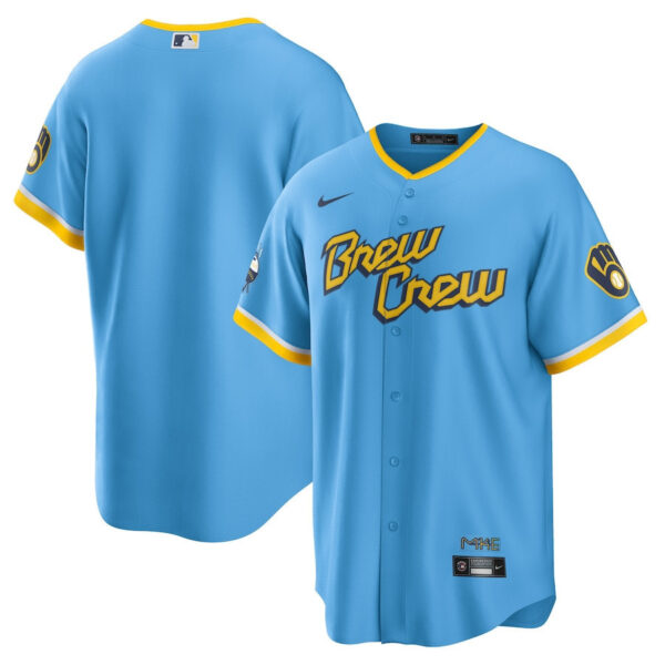 Milwaukee Brewers City Connect Team Men Jersey - Powder Blue