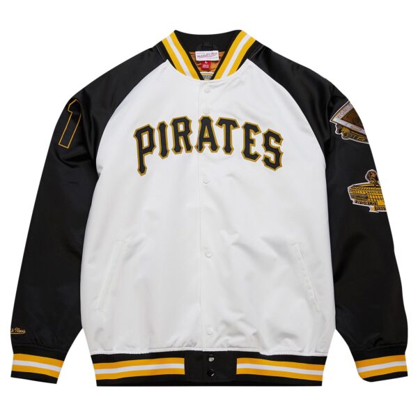 Roberto Clemente Pittsburgh Pirates Mitchell & Ness Cooperstown Collection Legends Lightweight Satin Raglan Full-Snap Jacket - White/Black