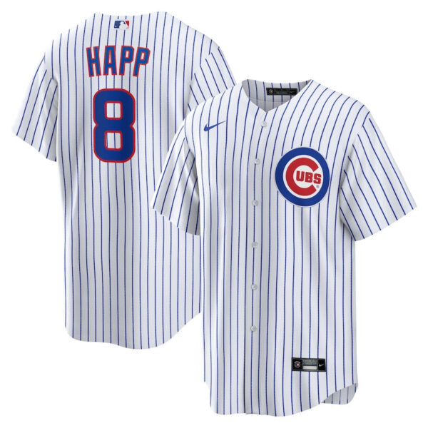 Ian Happ 8 Chicago Cubs Home Men Jersey - White