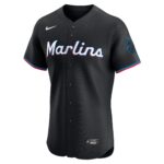 Miami Marlins  Alternate Vapor Premier Elite Patch Jersey - Black