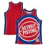 Detroit Pistons Mitchell & Ness Hardwood Classics Blown Out Fashion Jersey - Red