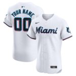 Miami Marlins  Home Elite Custom Jersey - White