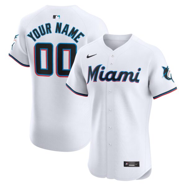 Miami Marlins  Home Elite Custom Jersey - White