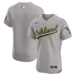 Oakland Athletics  Road Vapor Premier Elite Patch Jersey - Gray