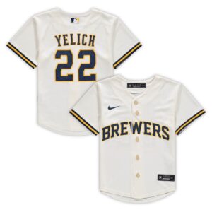 Christian Yelich Milwaukee Brewers  Preschool Home Replica Player Jersey - Cream