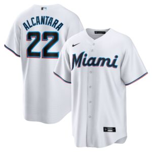 Sandy Alcantara Miami Marlins  Replica Player Jersey - White