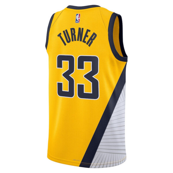 Myles Turner 33 Indiana Pacers Unisex Swingman Jersey - Statement Edition - Gold