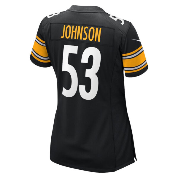 Kyron Johnson 53 Pittsburgh Steelers Game Women Jersey - Black