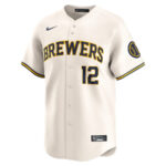 Rhys Hoskins 12 Milwaukee Brewers Home Limited Player Men Jersey - Cream