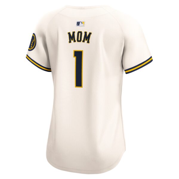 Milwaukee Brewers  Women's #1 Mom Home Limited Jersey - Cream