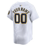 Milwaukee Brewers Alternate Limited Custom Men Jersey - White