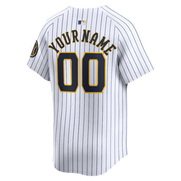Milwaukee Brewers Alternate Limited Custom Men Jersey - White