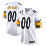 Pittsburgh Steelers 2023 Playoffs Patch Game Men Custom Jersey - White