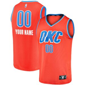 Oklahoma City Thunder Fanatics Youth  Fast Break Replica Custom Jersey - Orange - Statement Edition