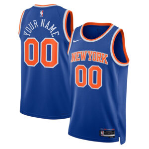 New York Knicks 2023/24 Icon Swingman Custom Men Jersey - Blue
