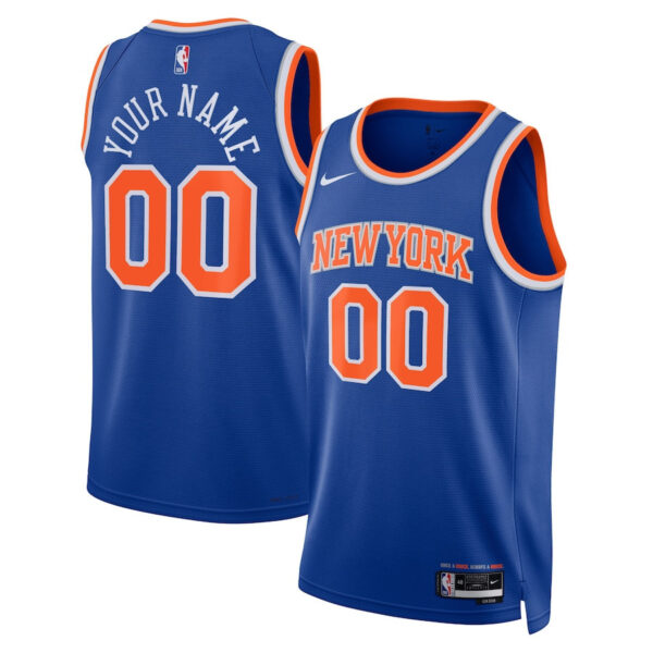 New York Knicks 2023/24 Icon Swingman Custom Men Jersey - Blue