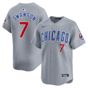 Dansby Swanson 7 Chicago Cubs Road Limited Men Jersey - Gray