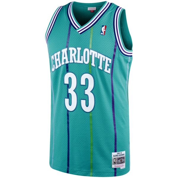 Alonzo Mourning Charlotte Hornets Mitchell & Ness 1992/93 Hardwood Classics Swingman Jersey - Teal