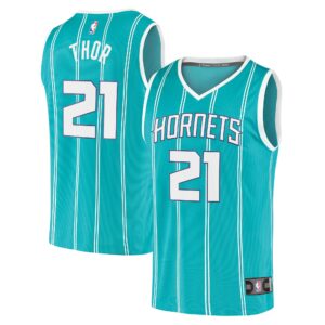 JT Thor Charlotte Hornets Fanatics Fast Break Replica Jersey - Icon Edition - Teal