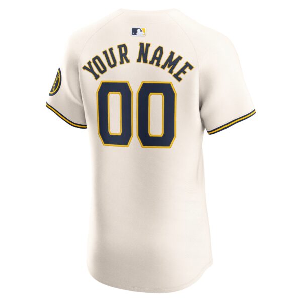 Milwaukee Brewers  Home Elite Custom Jersey - Cream