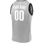 Brooklyn Nets Fanatics Fast Break Replica Custom Jersey Gray - Statement Edition