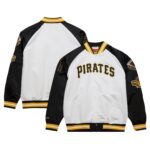Roberto Clemente Pittsburgh Pirates Mitchell & Ness Cooperstown Collection Legends Lightweight Satin Raglan Full-Snap Jacket - White/Black