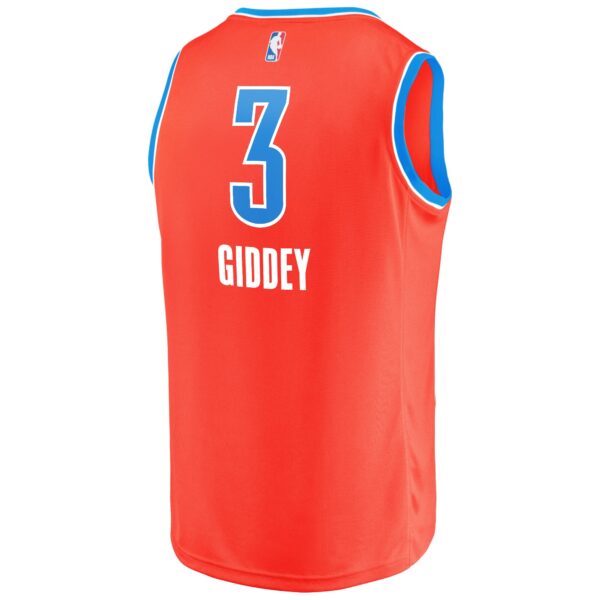 Josh Giddey Oklahoma City Thunder Fanatics Youth Fast Break Replica Player Jersey - Statement Edition - Orange