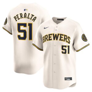 Freddy Peralta Milwaukee Brewers  Home Limited Player Jersey - Cream