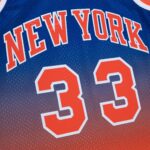 Patrick Ewing New York Knicks Mitchell & Ness 1991/92 Hardwood Classics Fadeaway Swingman Player Jersey - Orange/Royal