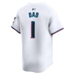 Miami Marlins  #1 Dad Home Limited Jersey - White