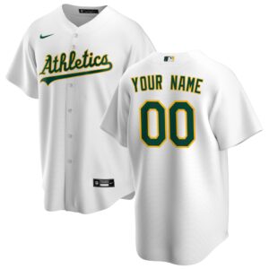 Oakland Athletics  Youth Home Replica Custom Jersey - White