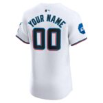 Miami Marlins  Home Elite Custom Patch Jersey - White