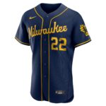 Christian Yelich Milwaukee Brewers  Alternate Authentic Player Jersey - Navy