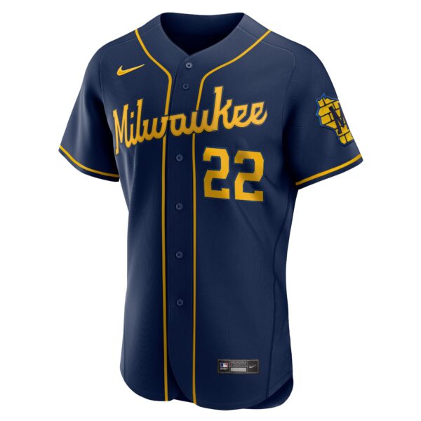Christian Yelich Milwaukee Brewers  Alternate Authentic Player Jersey - Navy
