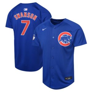 Dansby Swanson Chicago Cubs  Youth Alternate Limited Player Jerseyu00c2u00a0u00e2u20acu201c Royal