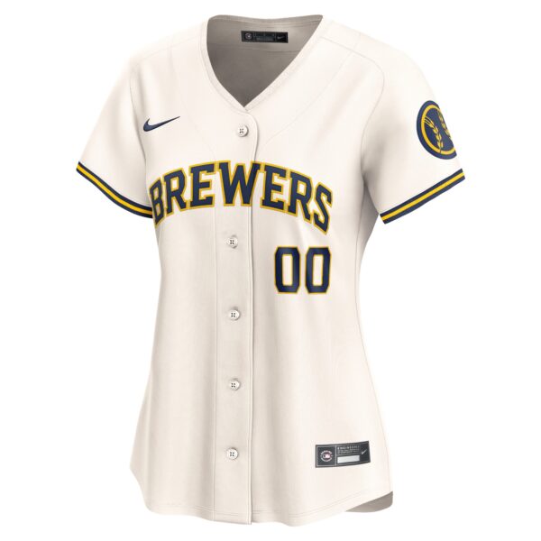 Milwaukee Brewers  Women's Home Limited Custom Jersey - Cream