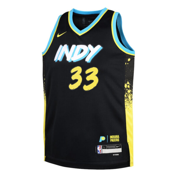 Myles Turner 33 Indiana Pacers 2023/24 City Edition Swingman YOUTH Jersey - Black