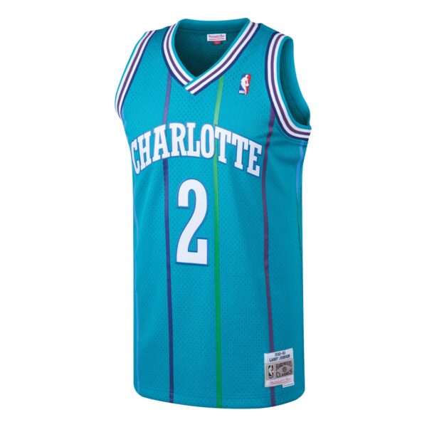 Larry Johnson Charlotte Hornets Mitchell & Ness 1992/93 Hardwood Classics Swingman Jersey - Teal