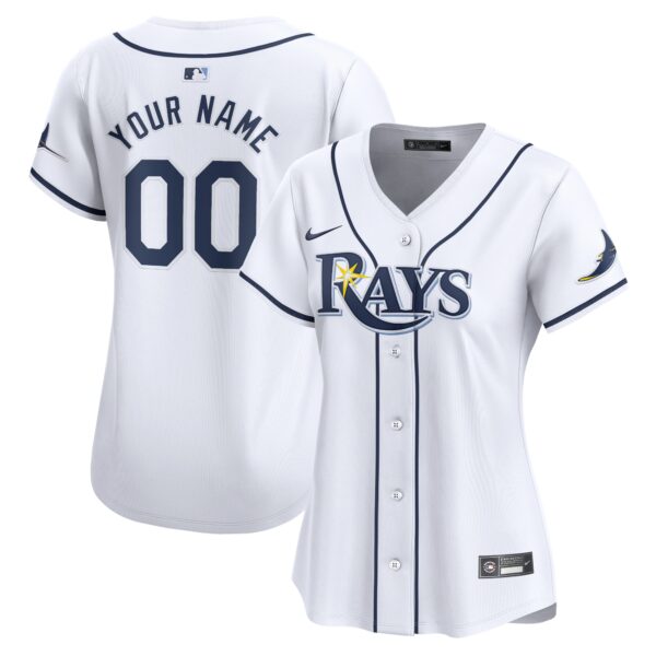 Tampa Bay Rays  Women's Home Limited Custom Jersey - White