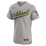 Oakland Athletics  Road Vapor Premier Elite Patch Jersey - Gray