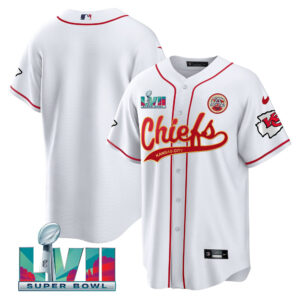 Kansas City Chiefs Super Bowl LVII Patch Flag Men Jersey - White
