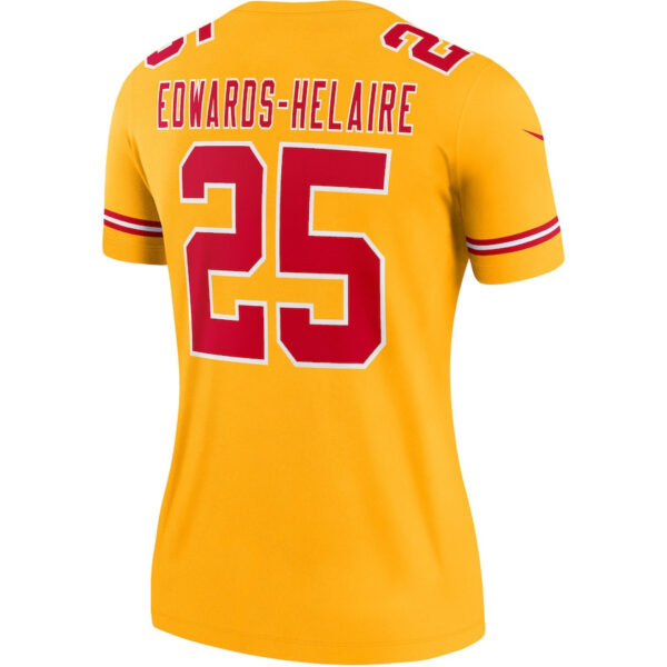 Clyde Edwards-Helaire 25 Kansas City Chiefs Women Inverted Legend Jersey - Gold