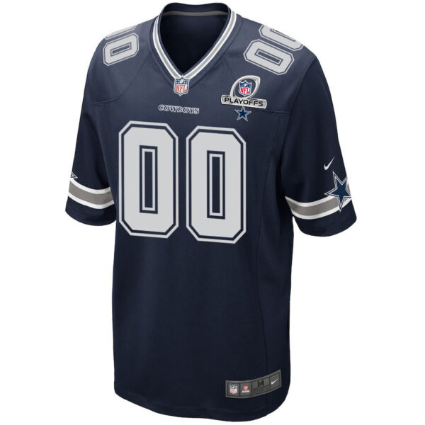 Dallas Cowboys 2023 Playoffs Patch Game Men Custom Jersey - Navy