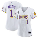 D'Angelo Russell 1 Los Angeles Lakers Baseball Jersey - White