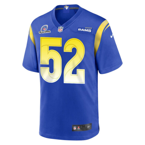 Larrell Murchison 52 Los Angeles Rams 2023 Playoffs Patch Game Men Jersey - Royal