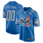 Detroit Lions vs. San Francisco 49ers 2023 NFC Championship Matchup Game Custom Men Jersey - Blue