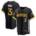 Jordan Poole 3 Golden State Warriors Baseball Men Jersey - Black