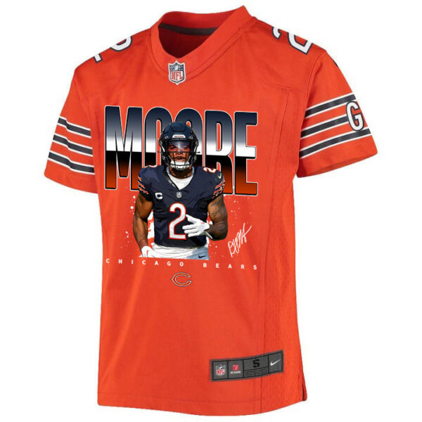 D.J. Moore 2 Signed Chicago Bears Alternate Game YOUTH Jersey - Orange